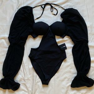 Fashion Nova Women’s Chiffon Bodysuit